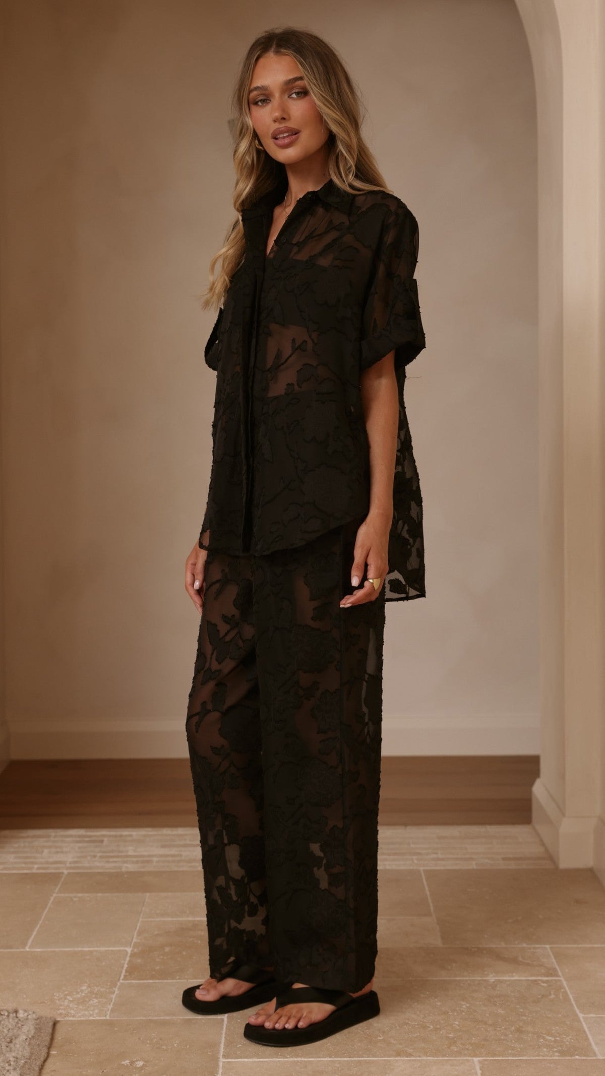 Mollie Lace Shirt - Black