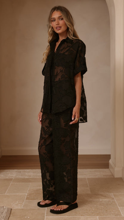 Mollie Lace Shirt - Black