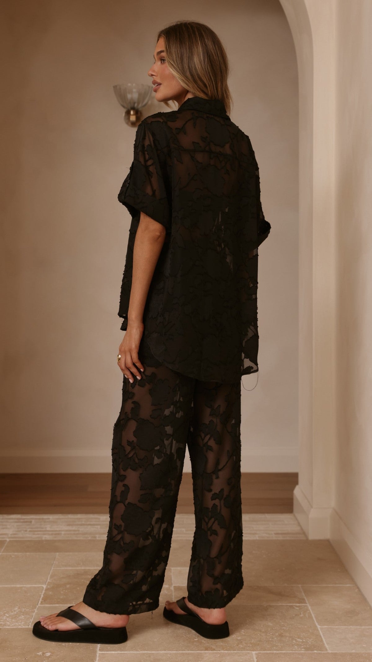 Mollie Lace Shirt - Black