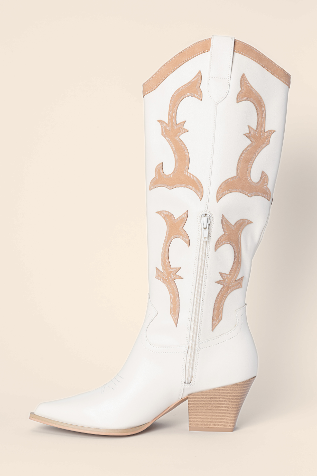 Adriana Beige Cowboy Boots FINAL SALE