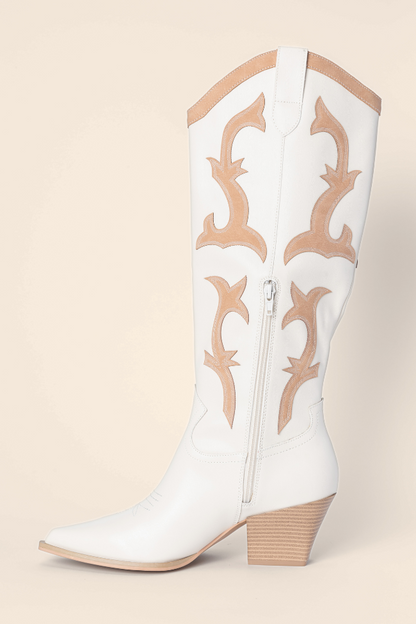 Adriana Beige Cowboy Boots FINAL SALE
