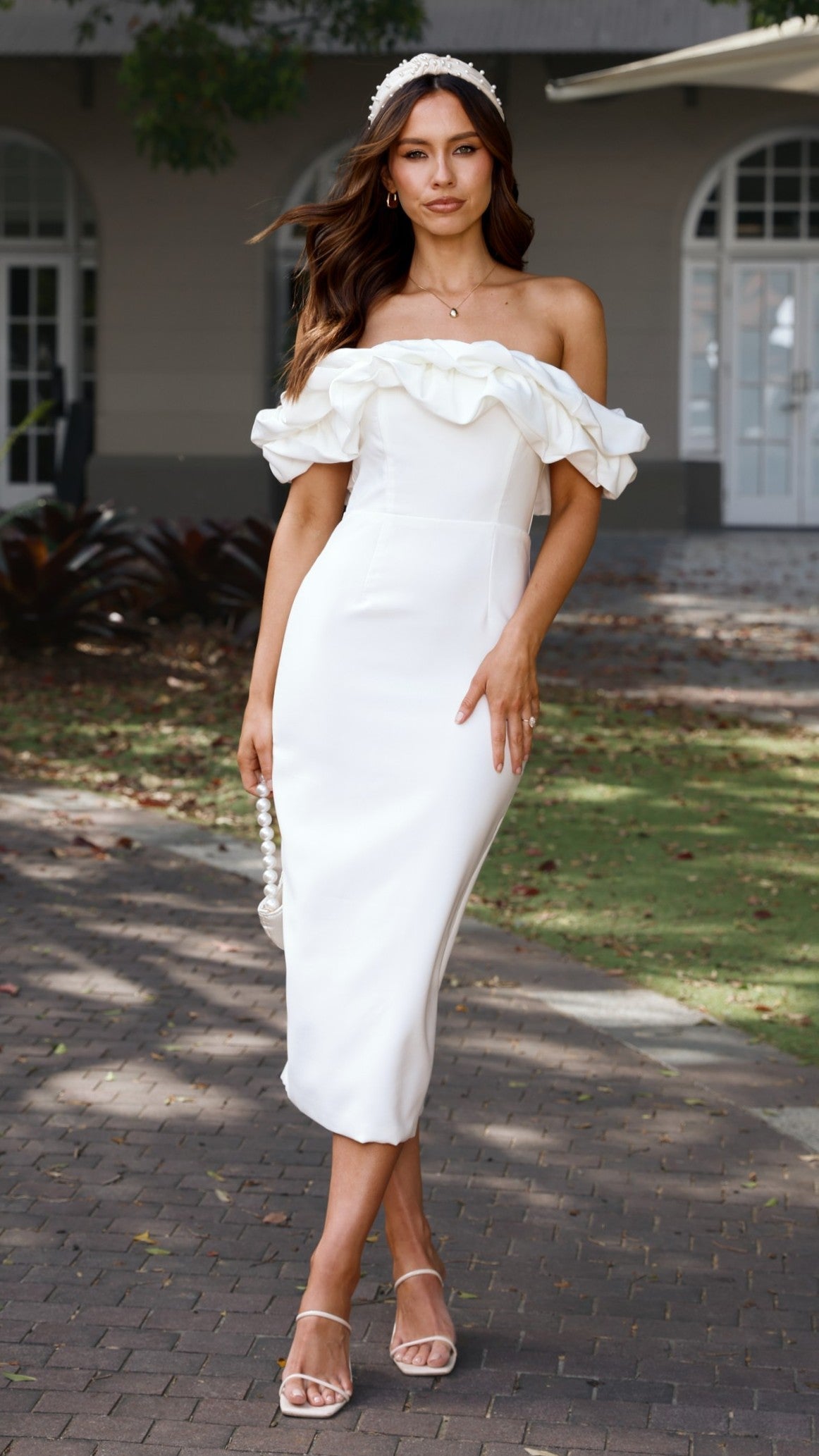 Bernadette Midi Dress - White