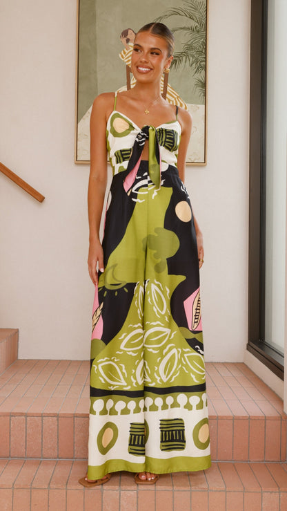 Teresa Jumpsuit - Green/Pink