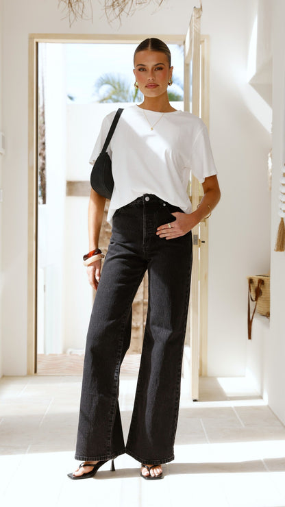 Rollas Sailor Scoop Long Jean - Black Sand