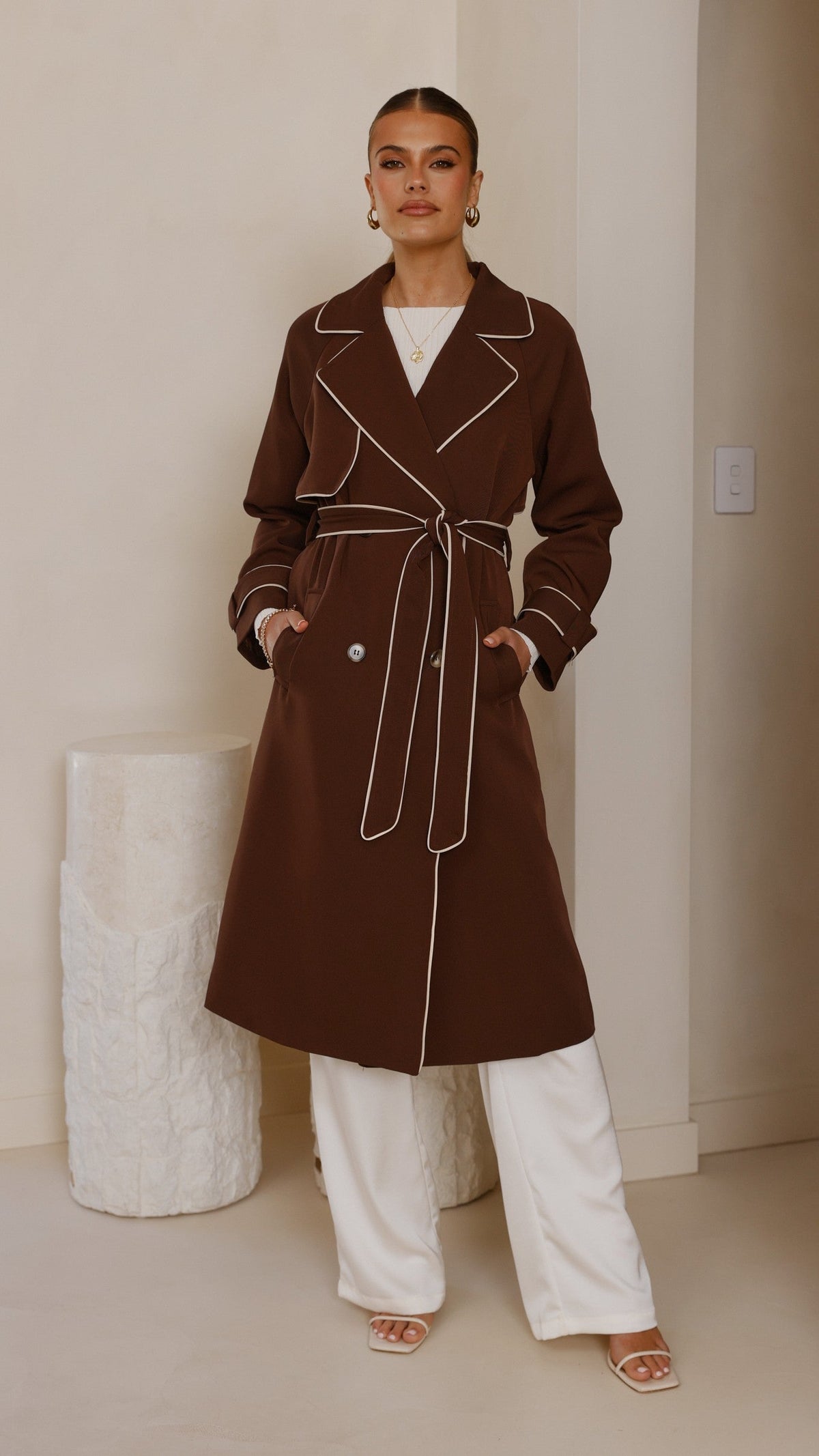 Blanca Trench Coat - Espresso