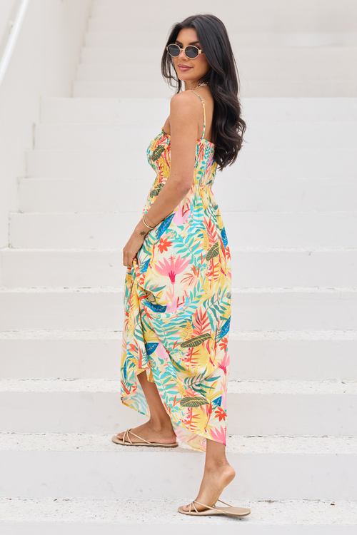 Aria Multi Palm Print Maxi Dress