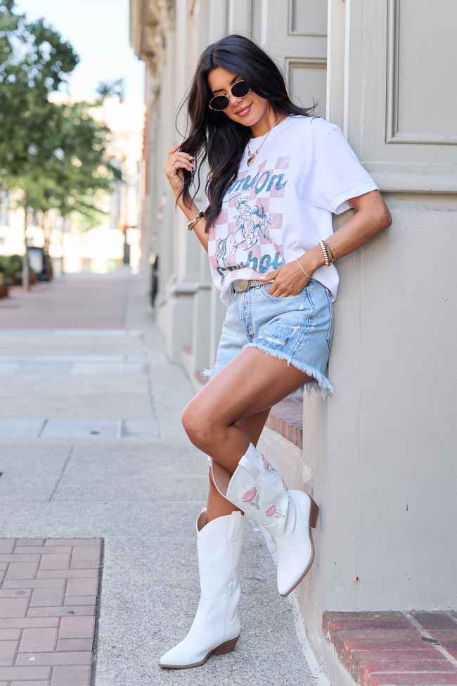 Come On Cowboy White Comfort Colors Graphic Tee