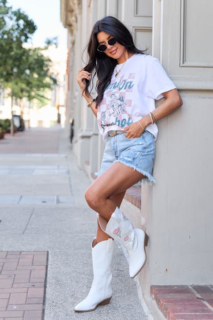 Come On Cowboy White Comfort Colors Graphic Tee