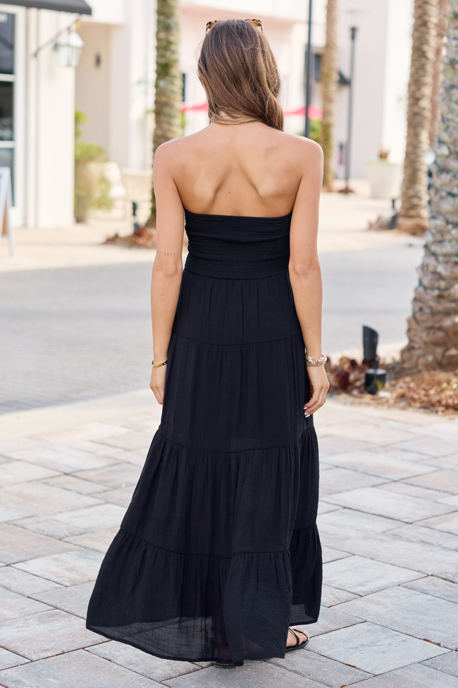 Ainsley Black Strapless Maxi Dress