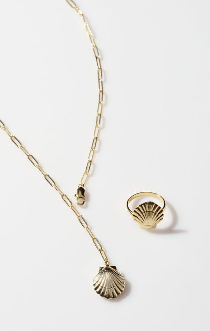 Faithy Jewels Sophie Shell Ring ~ Gold