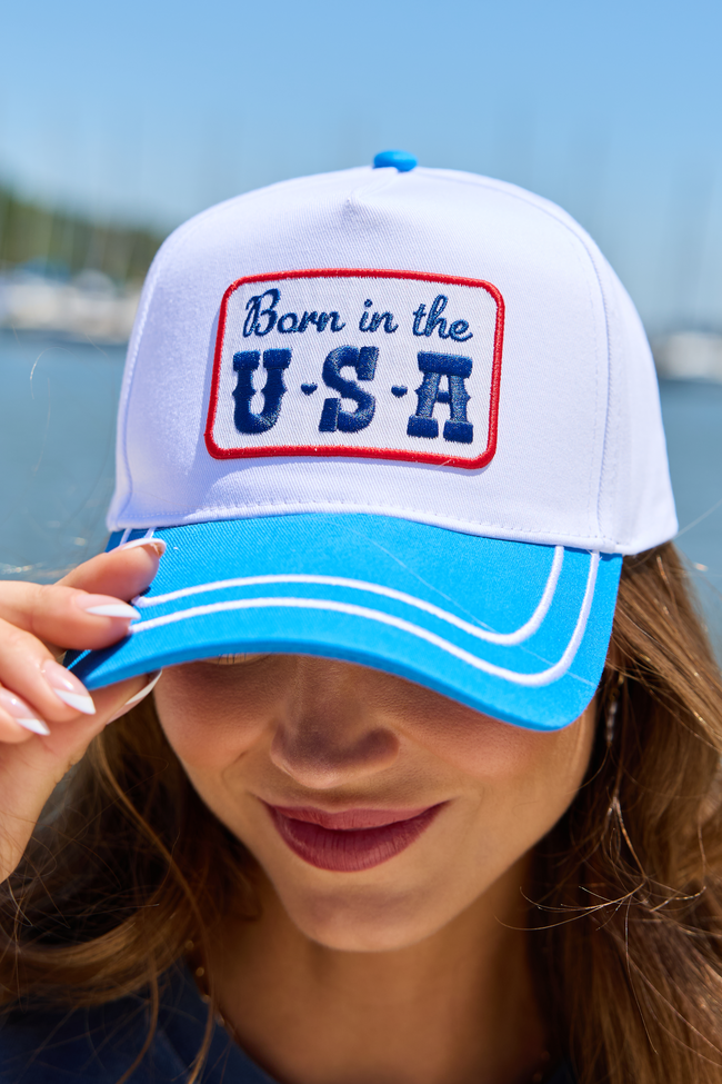 Born In The USA Blue Trucker Hat