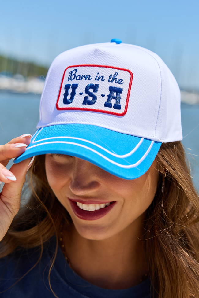 Born In The USA Blue Trucker Hat