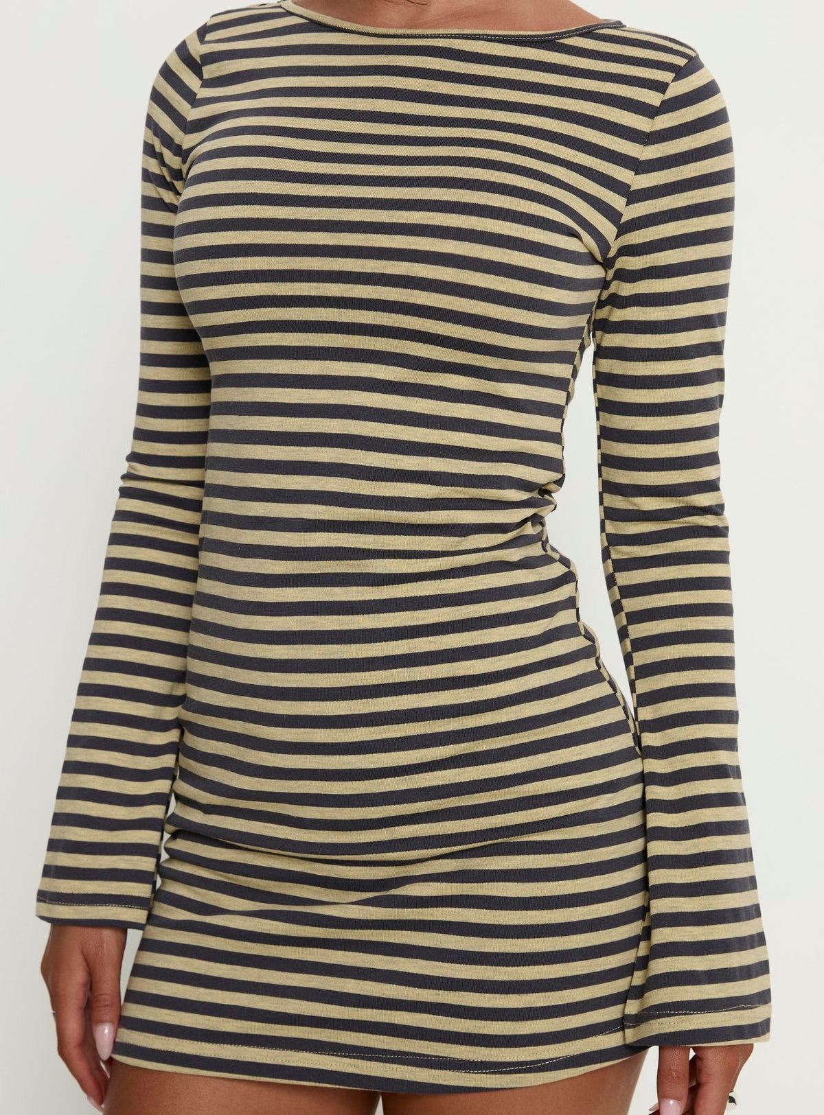 Bryanna Long Sleeve Mini Dress Yellow / Navy