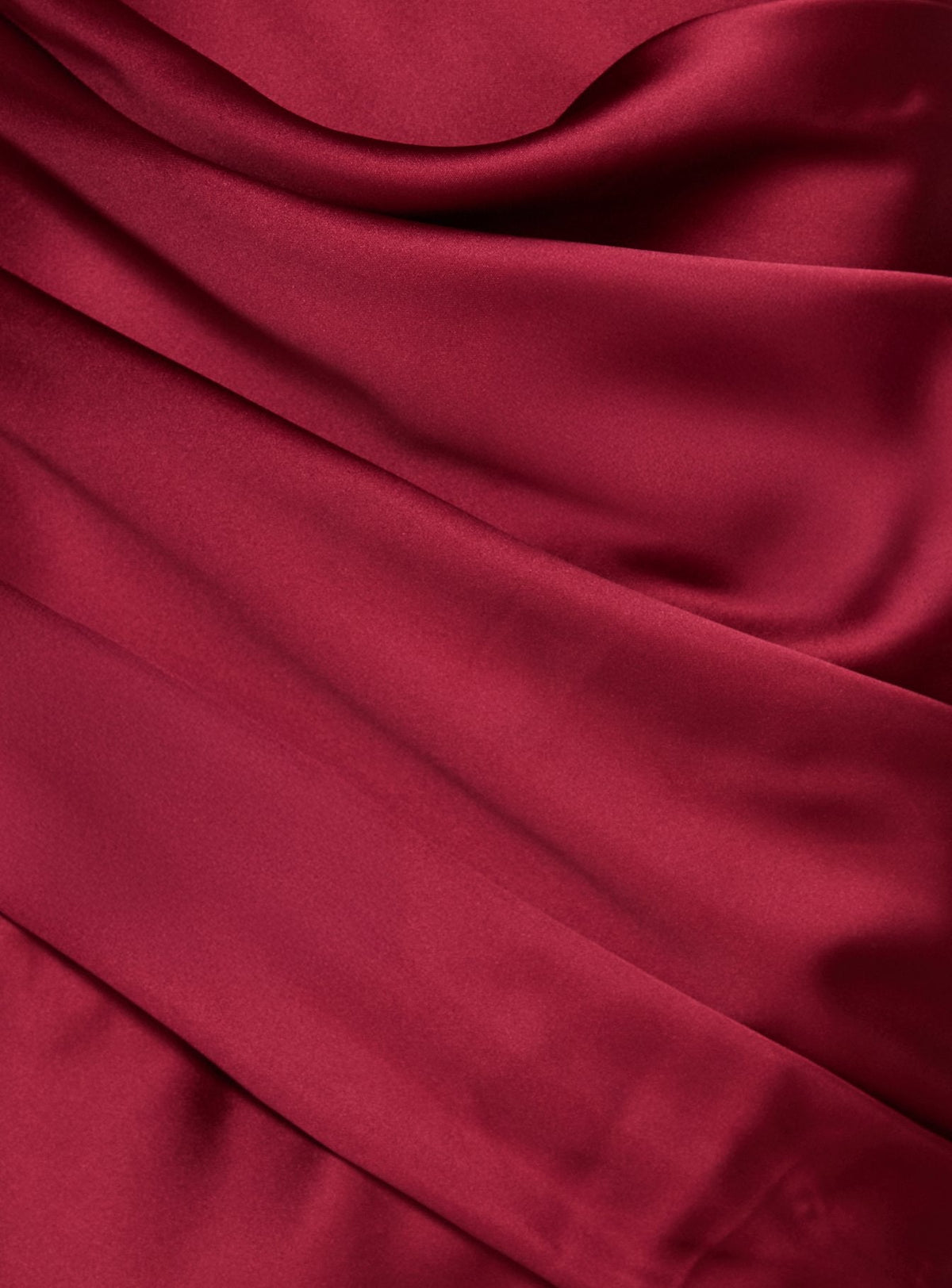False Alarm Plunge Asymmetrical Pleat Maxi Dress Red