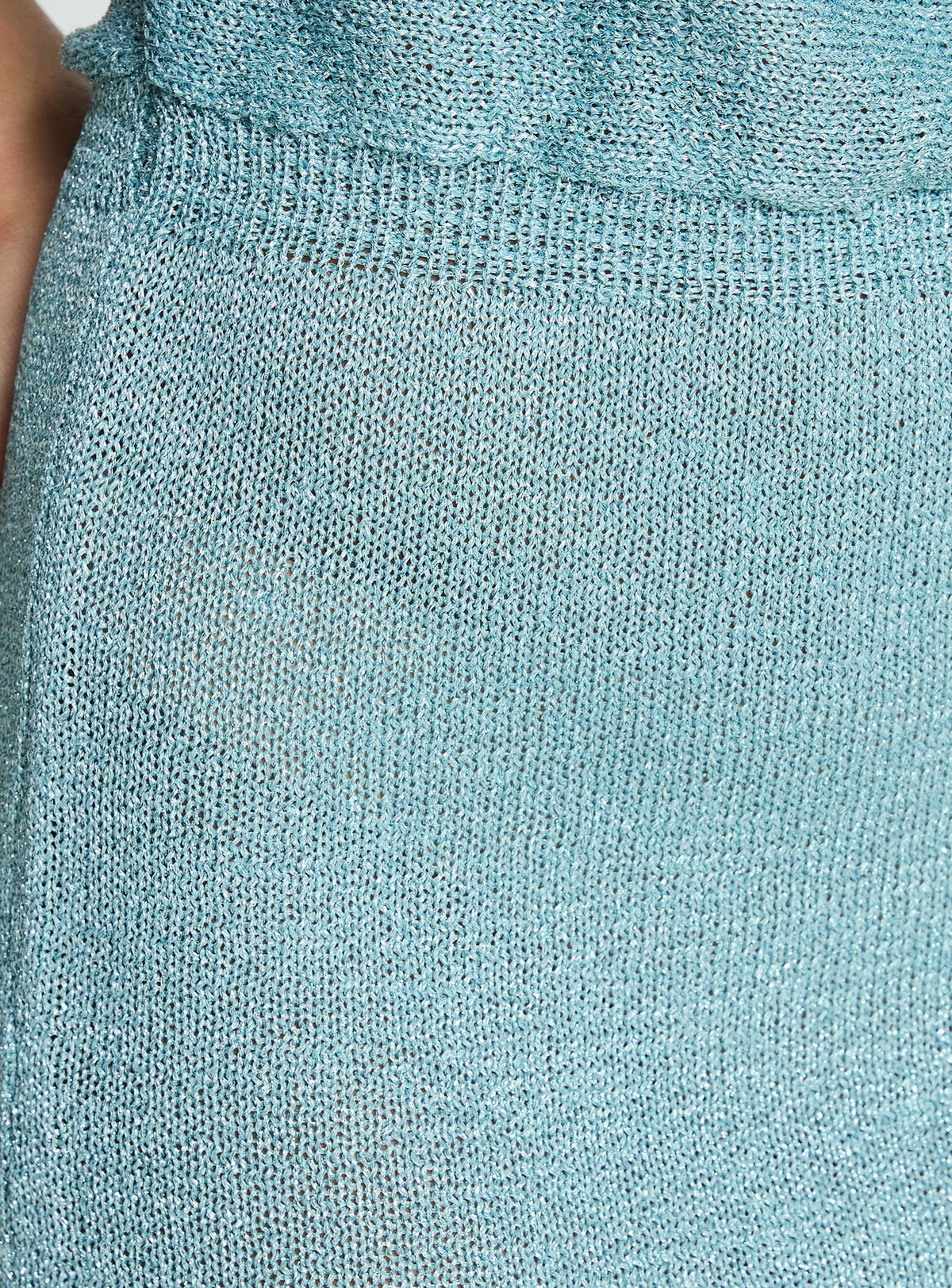 Kysa Off Shoulder Knit Mini Dress Ocean Blue