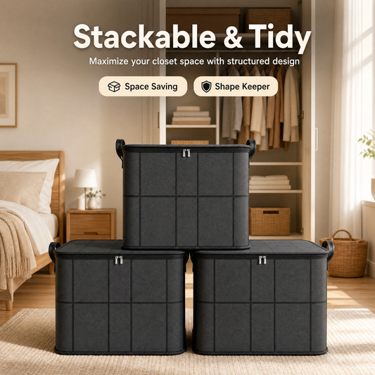 ⚡Hot Sales 49% OFF🔥-Spacious Moving Storage Bin – Zippered Organizer for Quilts, Bedding & Sweaters, Large Capacity Fabric Bag for Closet & Moving Day