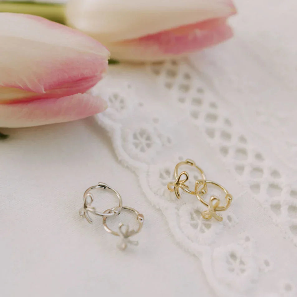 Ava Bow Hoop Earrings