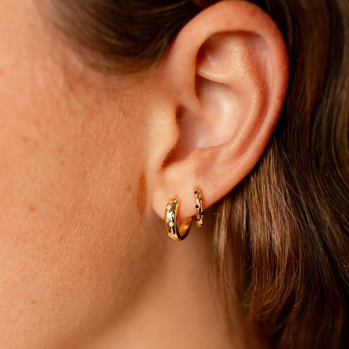 Charli Diamond Dot Hoop Earrings