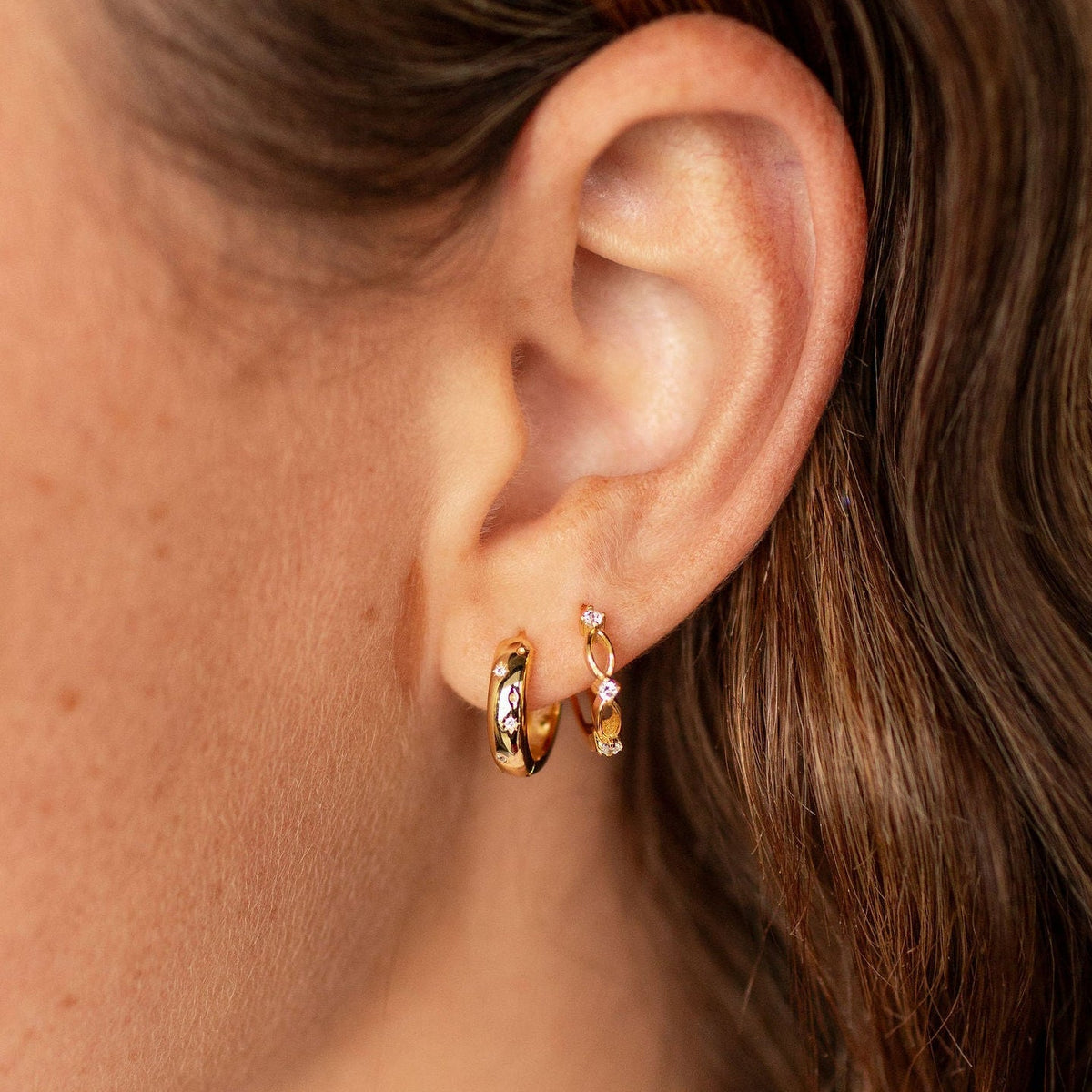 Charli Diamond Dot Hoop Earrings