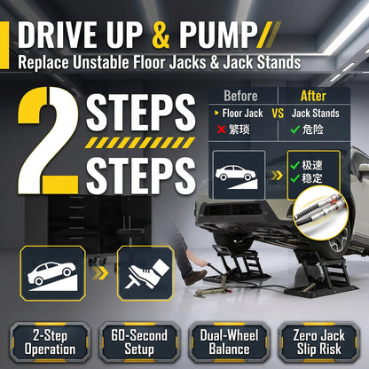 🎉Capacity Hydraulic Underbody Access Car Lift with Ramp
