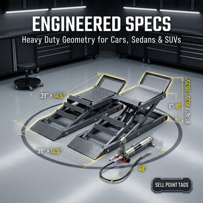 🎉Capacity Hydraulic Underbody Access Car Lift with Ramp