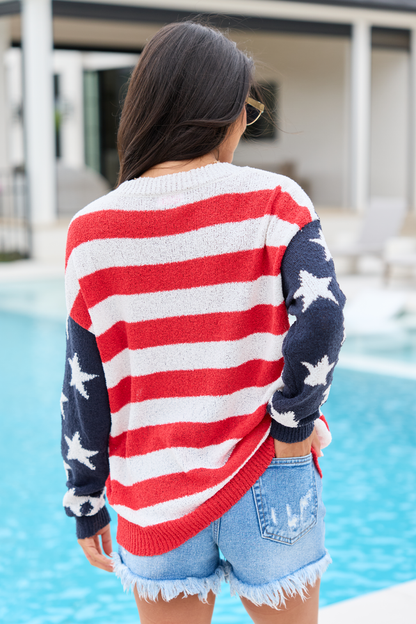 Americana Stars And Stripes Oversized Sweater SALE