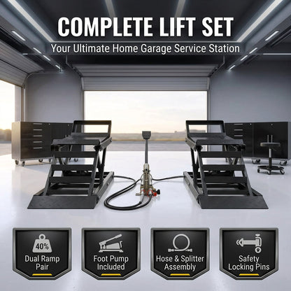 🎉Capacity Hydraulic Underbody Access Car Lift with Ramp