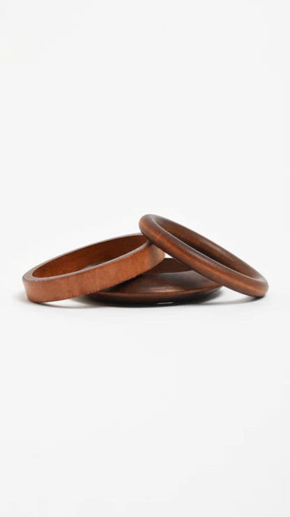 Trio Timber Bangle Set - Tan