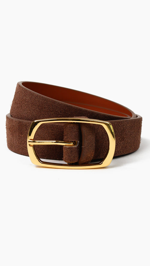 Mocha Genuine Suede Everyday Belt - Mocha Genuine Leather