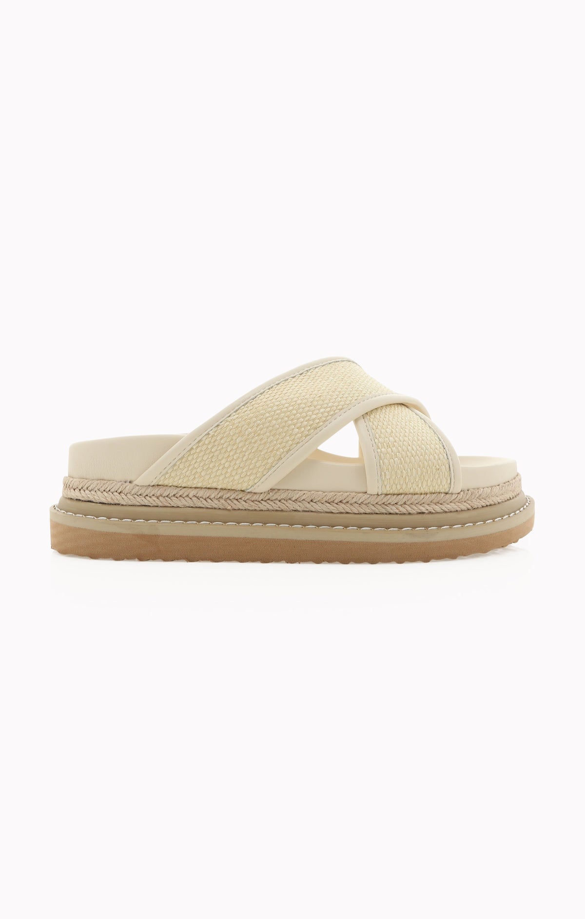 Billini Aysha Platform Sandal ~ Cream Raffia
