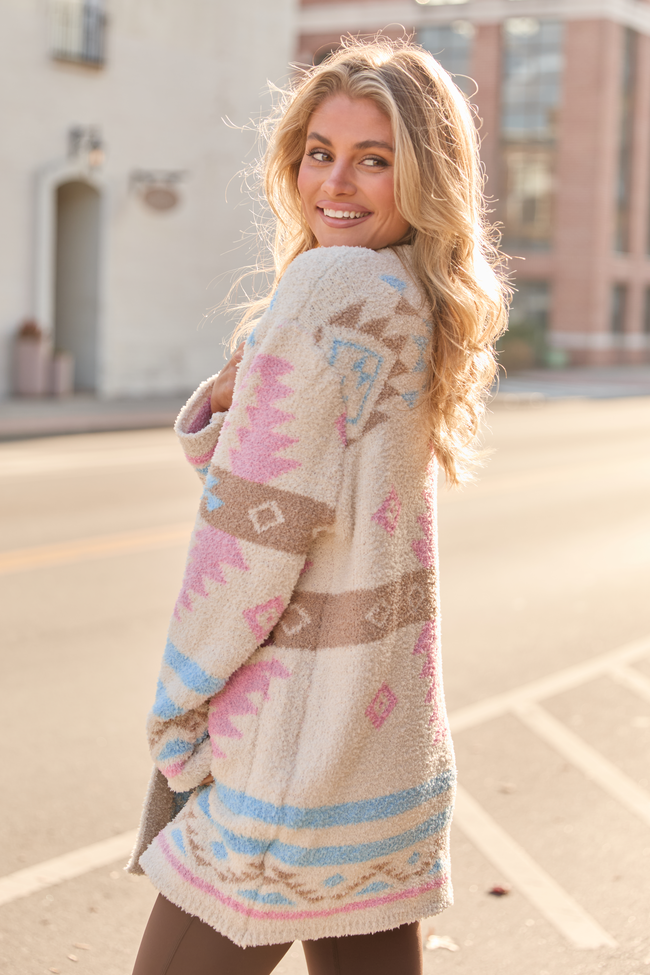 Cheyene Pastel Southwestern Print Cardigan SALE