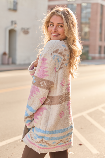Cheyene Pastel Southwestern Print Cardigan SALE