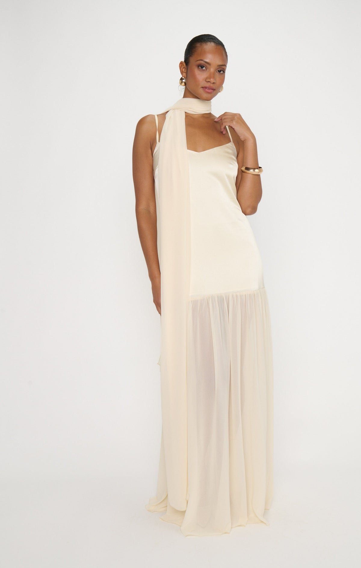 Dalia Maxi Dress ~ Buttercream Luxe Satin