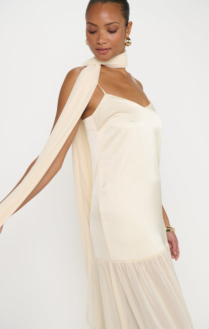 Dalia Maxi Dress ~ Buttercream Luxe Satin