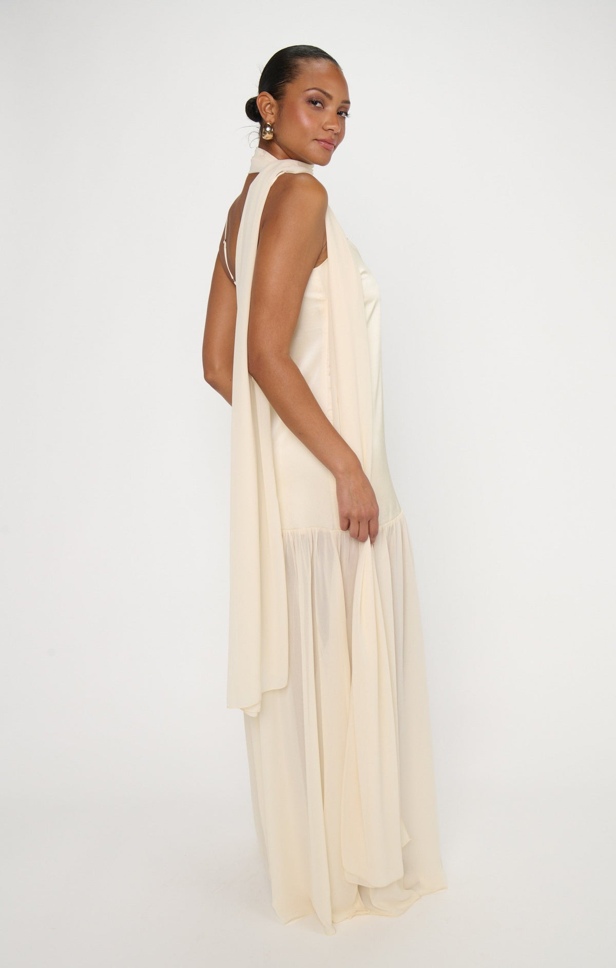 Dalia Maxi Dress ~ Buttercream Luxe Satin