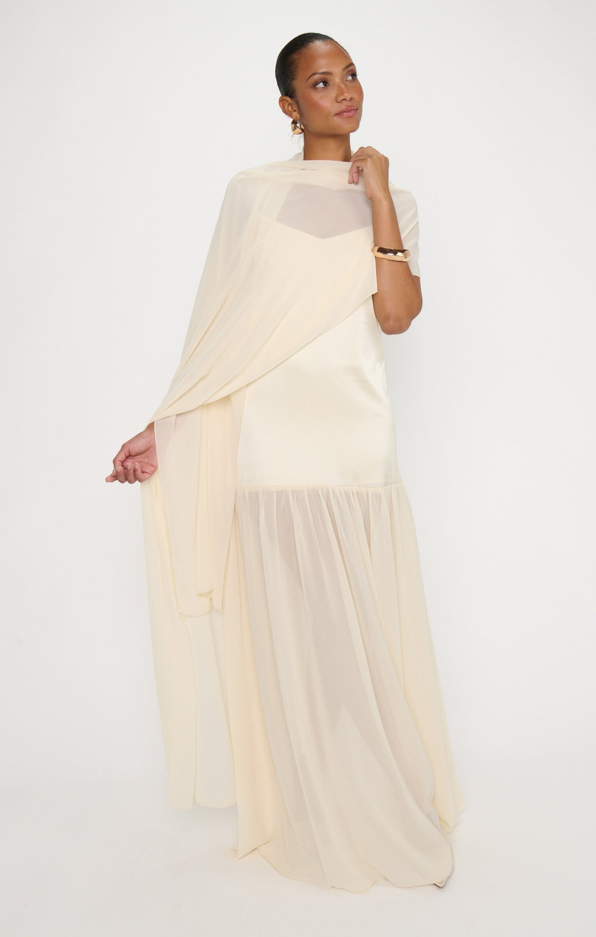 Dalia Maxi Dress ~ Buttercream Luxe Satin