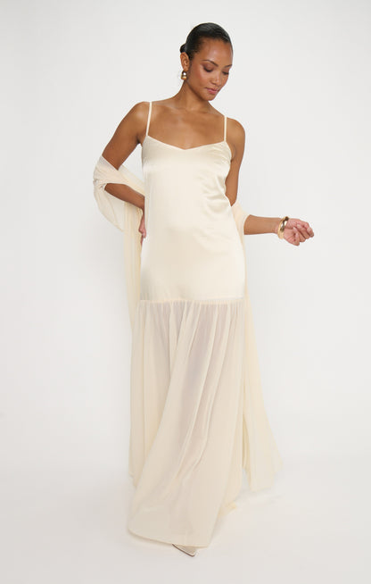 Dalia Maxi Dress ~ Buttercream Luxe Satin