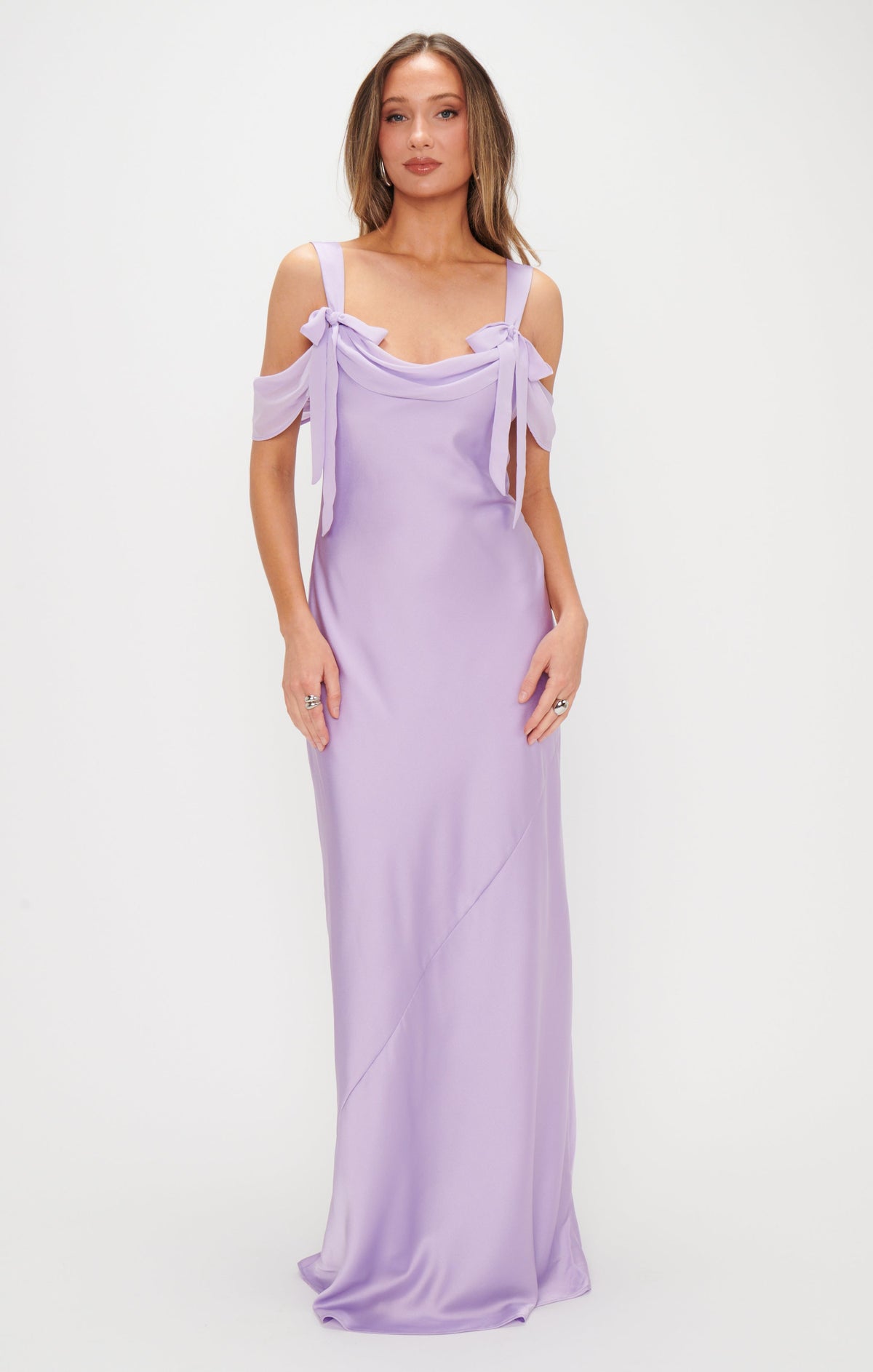 Bella Maxi Dress ~ Lavender Luxe Satin