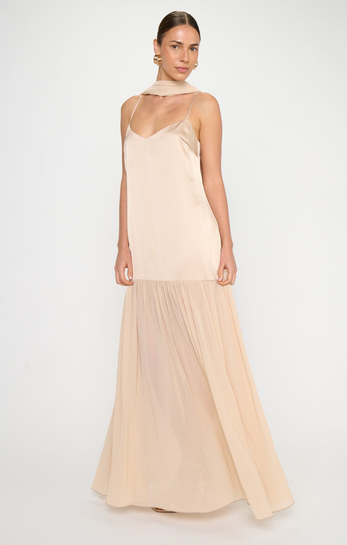 Dalia Maxi Dress ~ Champagne Luxe Satin