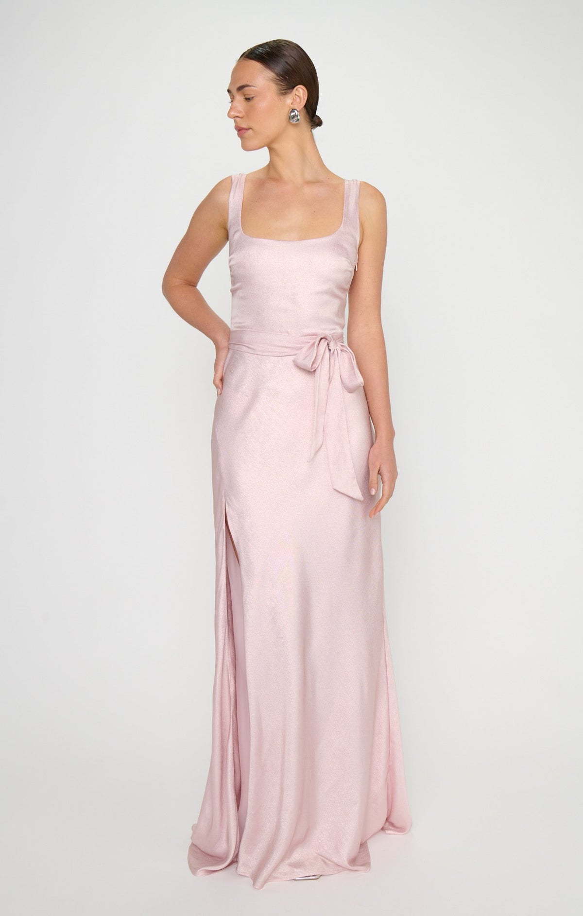 Lana Maxi Dress ~ Powder Pink Chrome