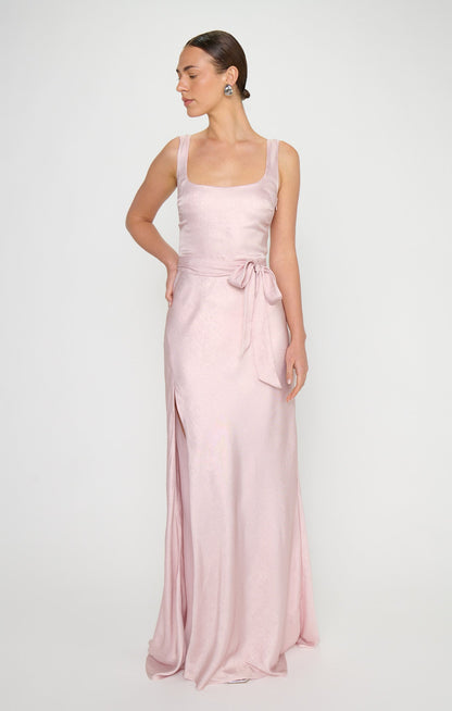 Lana Maxi Dress ~ Powder Pink Chrome