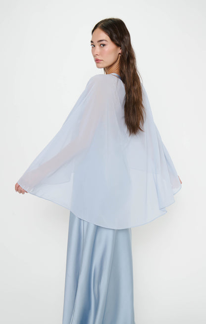 Cherish Cape ~ Steel Blue Chiffon