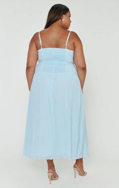 Camille Midi Dress ~ Ice Blue