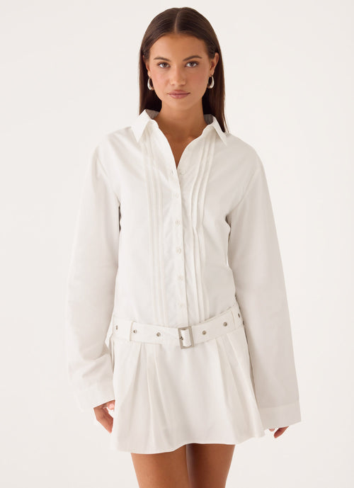 Calipso Shirt Dress - White