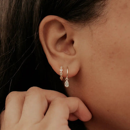 April Raindrop Dangle Hoop Earrings