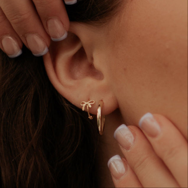 Ava Bow Hoop Earrings