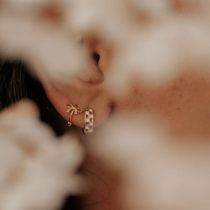 Ava Bow Hoop Earrings