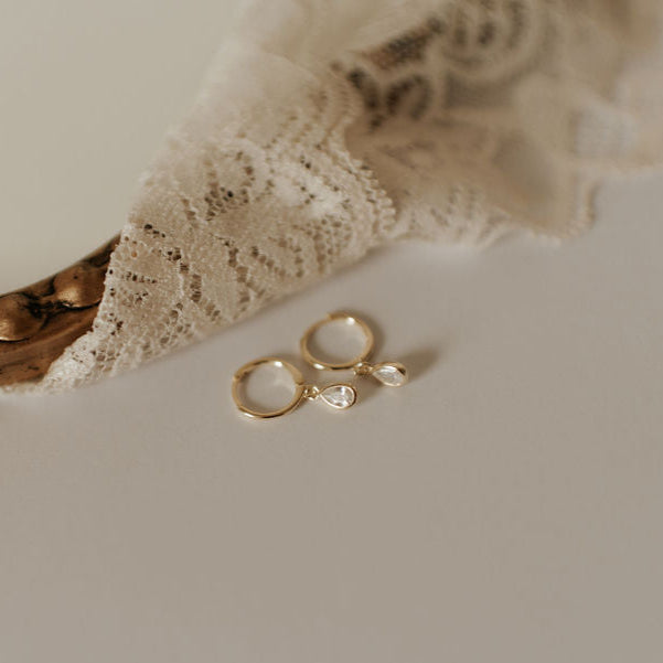 April Raindrop Dangle Hoop Earrings