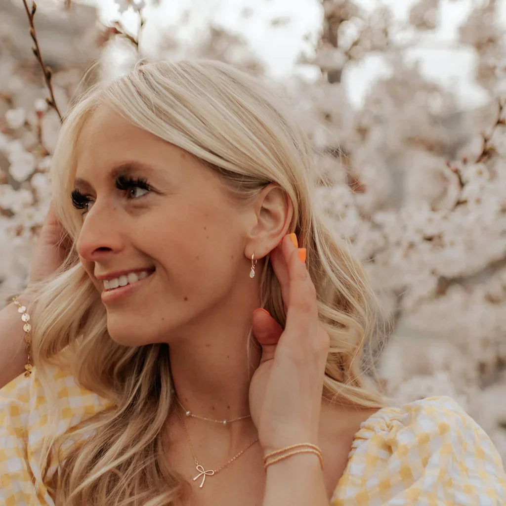 April Raindrop Dangle Hoop Earrings