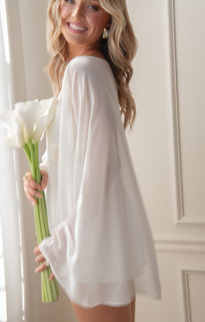 Cherish Cape ~ Wedding Cake Chiffon